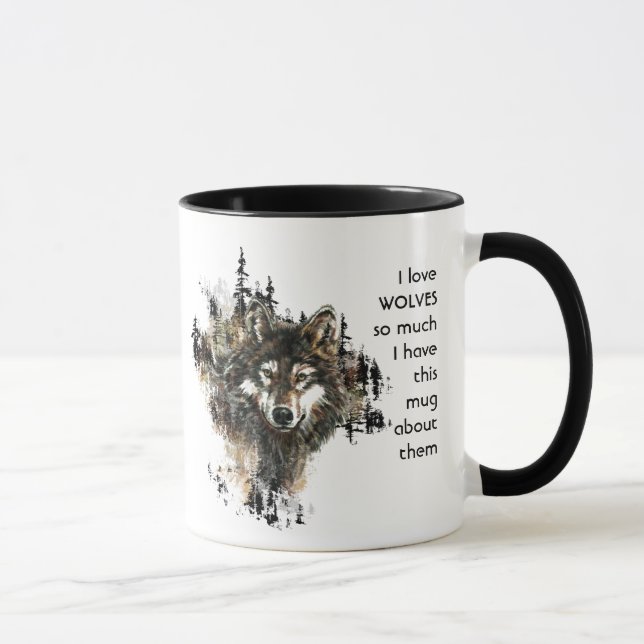 Taza Me encanta WOLVS tanto que me divierto citando a M (Derecha)