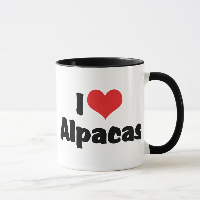 Taza Me Encantan las Alpacas de Corazón (Derecha)