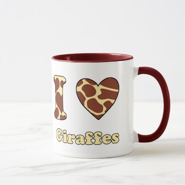 Taza Me encantan las jirafas (Derecha)