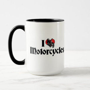 Taza Me Encantan las Motocicletas del Corazón