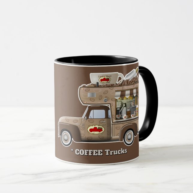 Taza Me encantan los camiones (camiones CAFÉ) (Anverso derecho)