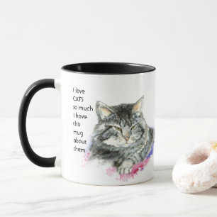 Taza Me encantan los GATOS tanto que me divierto citand