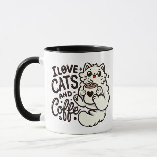 Taza ¡Me encantan los gatos y el café!