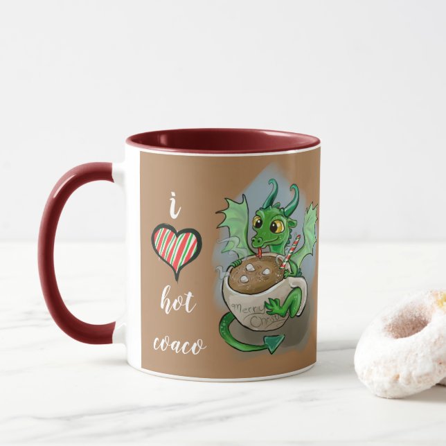 Taza Me encantan los Navidades calientes de Coco Baby D (Con donut)