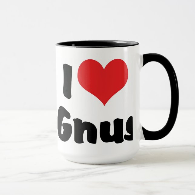 Taza Me Encantan los Ñus del Corazón (Derecha)