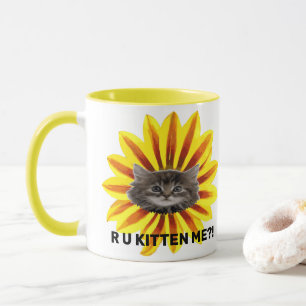 Taza ¿ME ESTÁS TOMANDO EL PELO, GATITO?! Cara de gatito