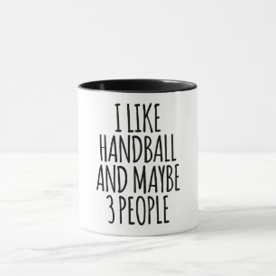 Taza Me gusta el balonmano y quizás 3 personas
