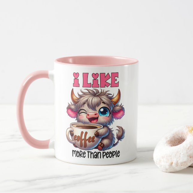 Taza Me gusta el café más que la gente  (Con donut)