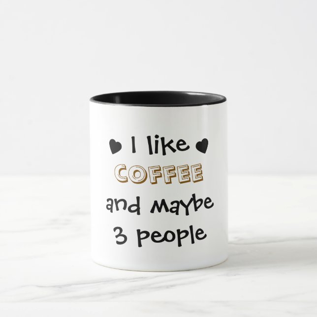 Taza Me gusta el café y tal vez 3 personas (Centro)