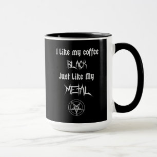 Taza Me Gusta Mi Café Negro Como Mi Metalizado