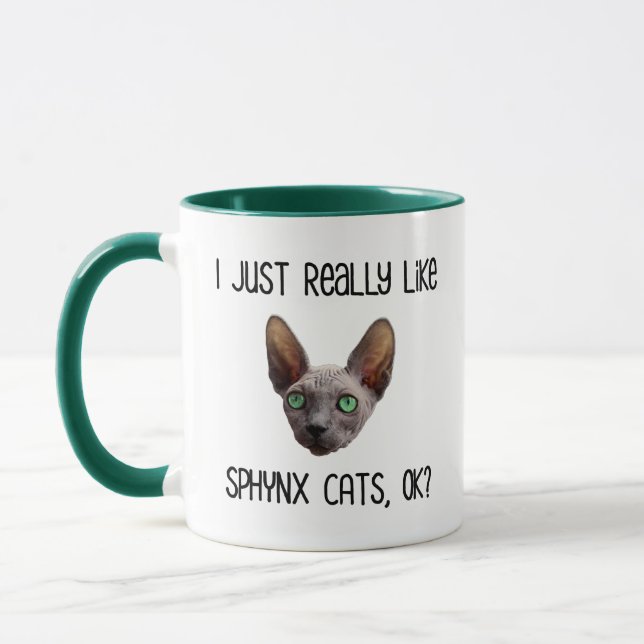 Taza Me Gustan Los Gatos De Sfinx, ¿De Acuerdo? (Izquierda)