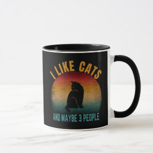 Taza me gustan los gatos y tal vez 3 personas