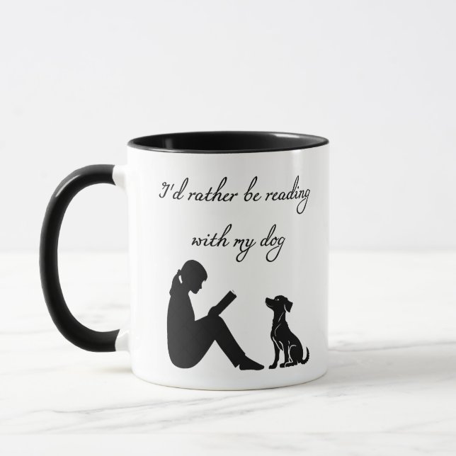 Taza Me gustaría más leer con mi perro (Izquierda)