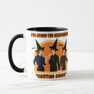 Taza Me he unido al círculo de tejer del barrio.