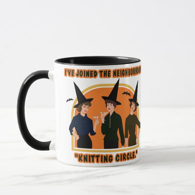 Taza Me he unido al círculo de tejer del barrio. (Izquierda)