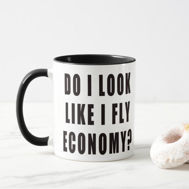 Taza ¿Me Parece Que Vuelo A La Economía? (Con donut)