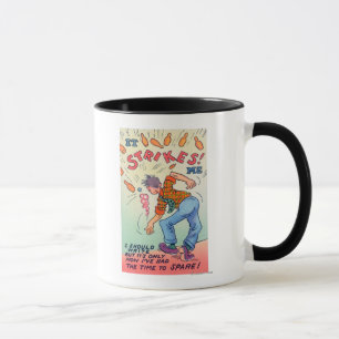 Taza Me pega, bolos del hombre del dibujo animado