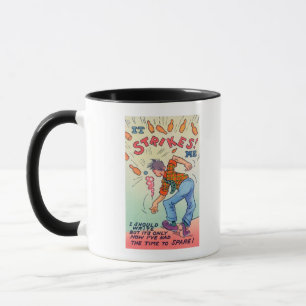 Taza Me pega, bolos del hombre del dibujo animado
