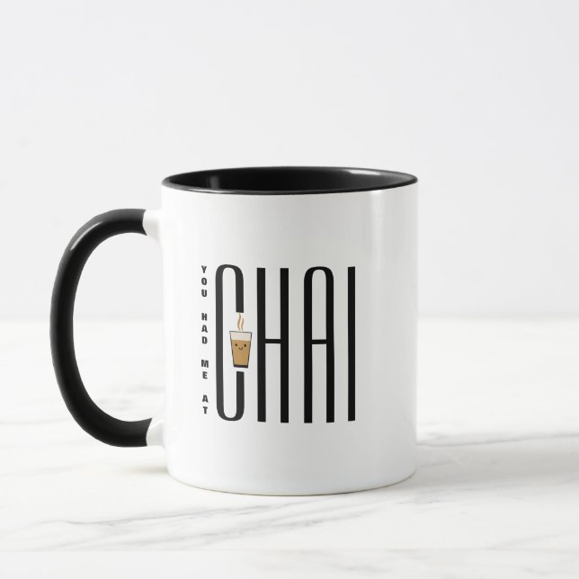 Taza Me tenías en Chai Humor Funny Chai Tea Pun (Izquierda)