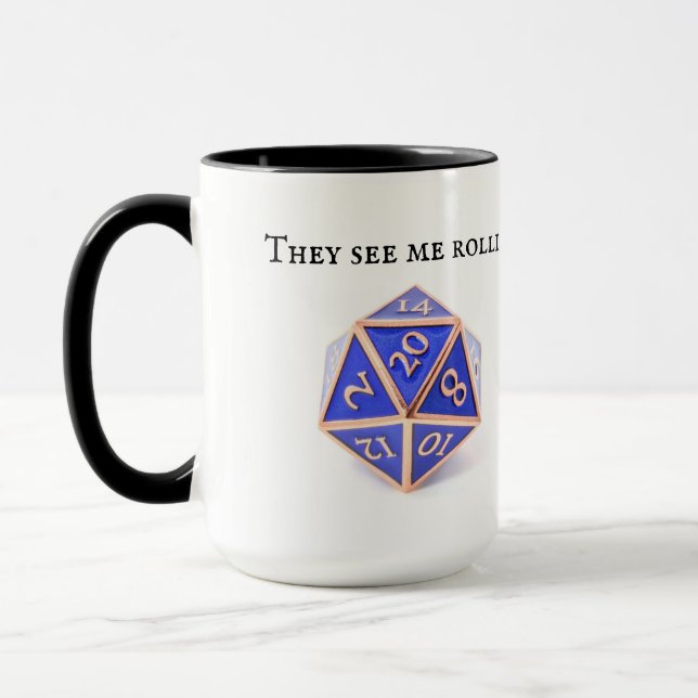 Taza Me Ven Rollin' Dice DnD Mug (Izquierda)
