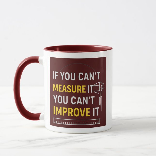 Taza Measure It Improve It - Lean Six Sigma Motivation (Izquierda)