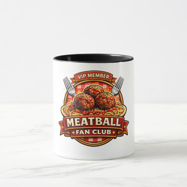 Taza Meatball Fan Club VIP Member – Retro Italian Food  (Centro)