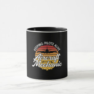 Taza Mecánico de aeronaves que mantiene a los pilotos e
