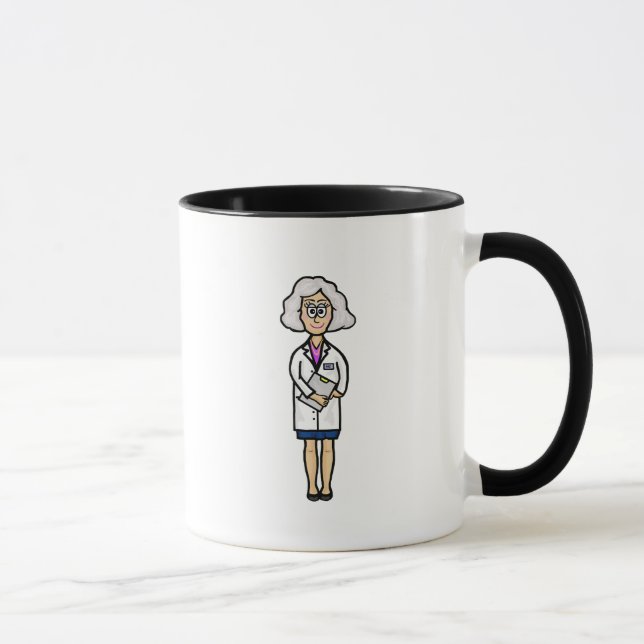 Taza Médica de pelo gris mayor Mug (Derecha)