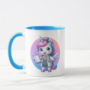 Taza Médica de unicornio cutáneo añadir monograma