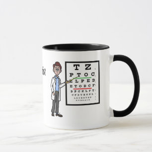 Taza Médica ocular masculino y mug nombre gráfico ocula