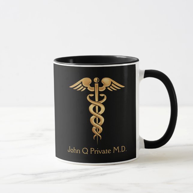 Taza Médico médico de oro o Personalizado de enfermería (Derecha)