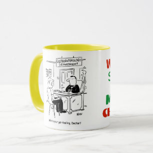 Taza Médico y paciente en la consulta del médico - Pres