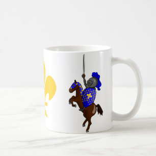 Taza medieval del caballero y de la flor de lis