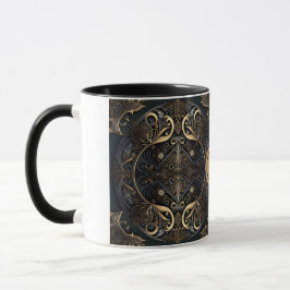 Taza Medieval en negro y oro