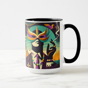 Taza Medio Siglo Retro 60s Mardi Gras El Hombre Fumador