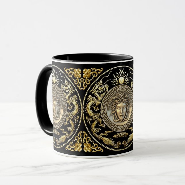 Taza Medusa Oriental Dorada (Anverso izquierdo)