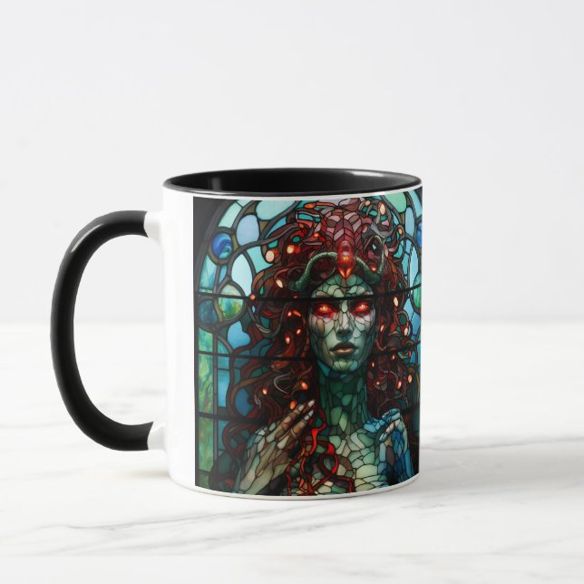 Taza Medusa - Ventana de Vidrio Emplomado Estilo Tiffan (Izquierda)