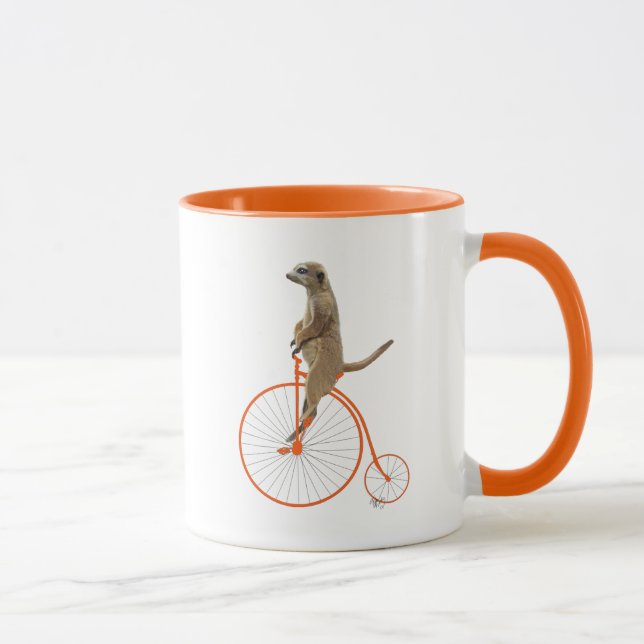 Taza Meerkat sobre la Naranja Penny Farthing (Derecha)