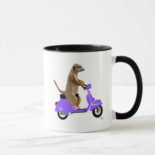 Taza Meerkat sobre Lilac Moped (Derecha)