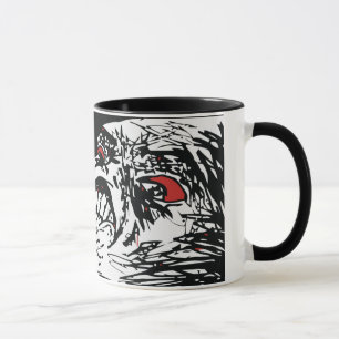 Taza mega de Coffe de la cara de la rabia