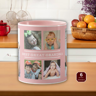 Taza Mejor Abuela Bisabuela Nietos 6 Collage de Fotos R