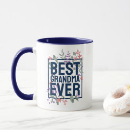 Taza Mejor Abuela De Flor Floral Moderna