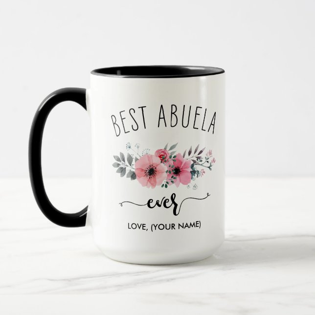 Taza Mejor Abuela de la historia - (TU NOMBRE) Pink Bou (Izquierda)