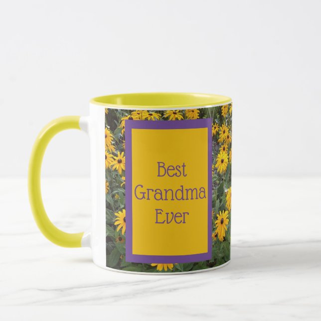 Taza Mejor abuela de todos los tiempos - Flores brillan (Izquierda)