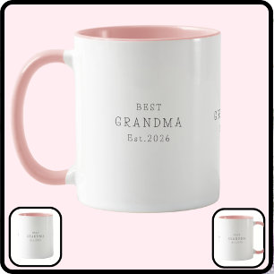 Taza Mejor Abuela Est Fecha Personalizada Minimalista E
