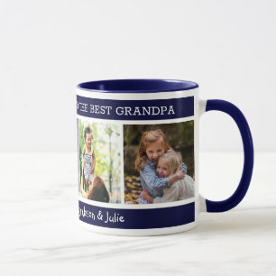 Taza  Mejor Abuelo 4 Collages de fotos Feliz Día del P