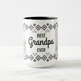 Taza Mejor abuelo con fotos dobles