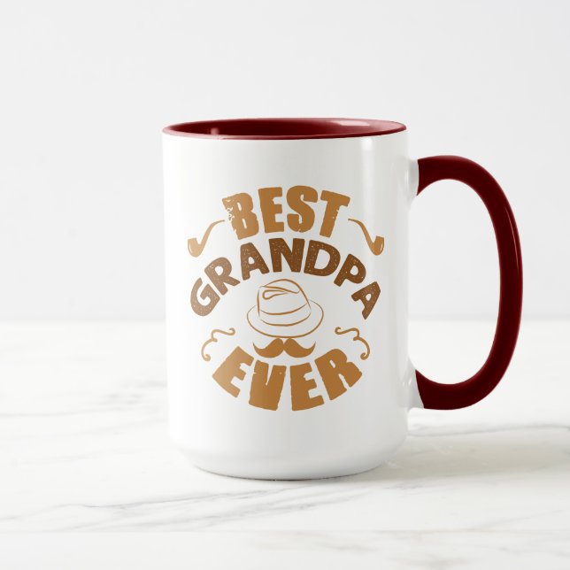 Taza Mejor abuelo - Gorra y Ilustracion de tuberías (Derecha)