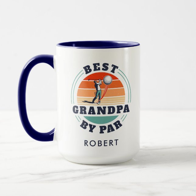 Taza Mejor Abuelo Personalizado De Par Golfing Lover (Izquierda)