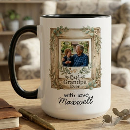 Taza Mejor Abuelo Regalo Sentimental Nombre Foto Recuer